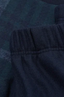 Pijama Largo de Punto con Estampado de Cuadros