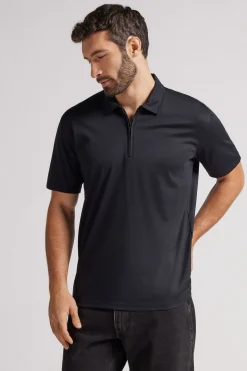 Polo de Manga Corta con Cremallera de Algodón Premium Mercerizado