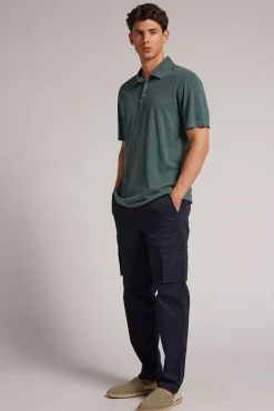 Polo de Manga Corta de Algodón Jaspeado Washed Collection