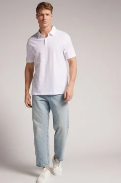 Polo de Manga Corta de Algodón Jaspeado