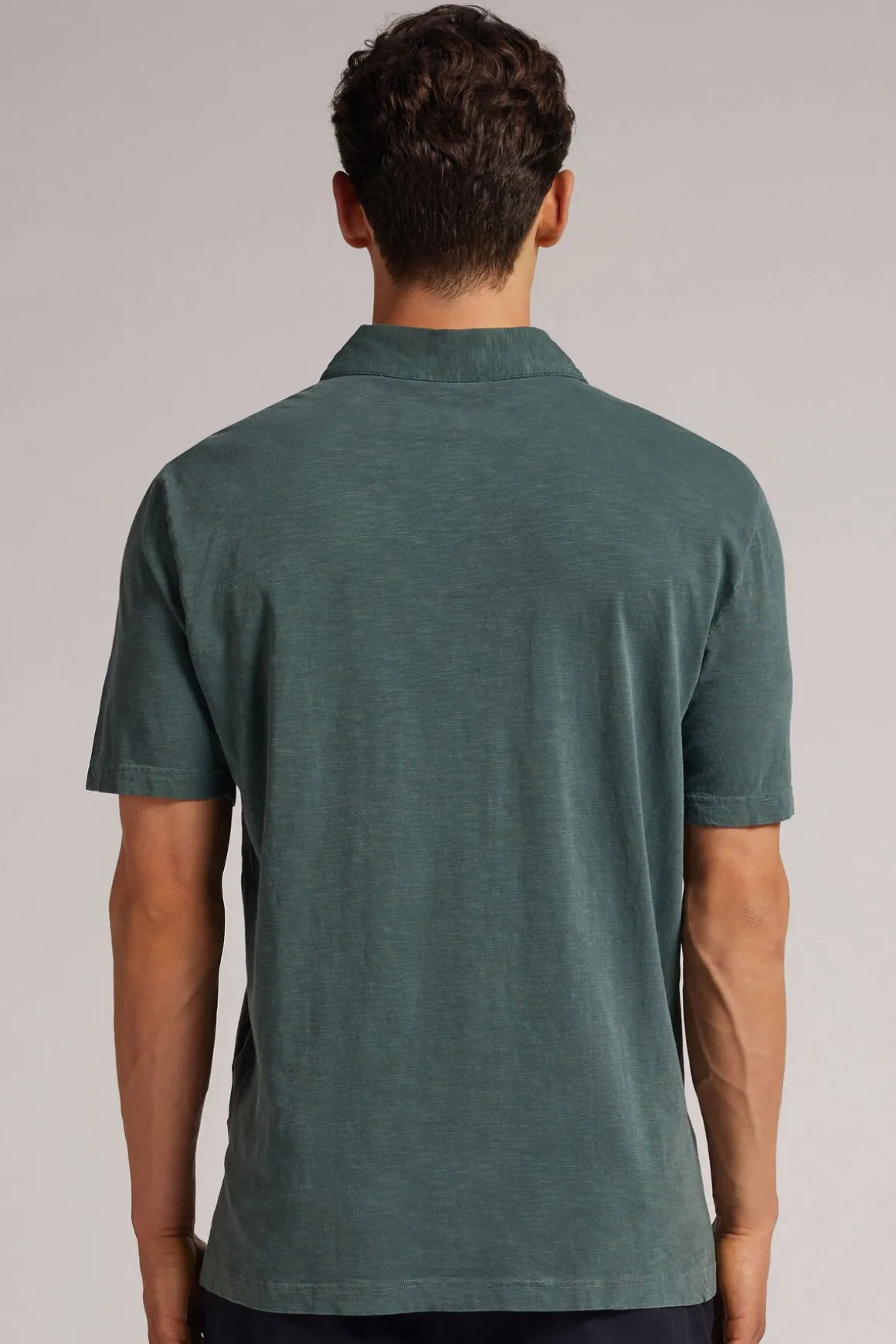 Polo de Manga Corta de Algodón Jaspeado Washed Collection