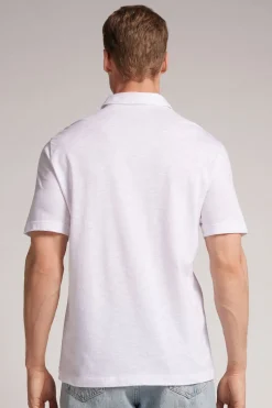 Polo de Manga Corta de Algodón Jaspeado