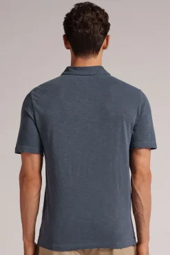 Polo de Manga Corta de Algodón Jaspeado Washed Collection
