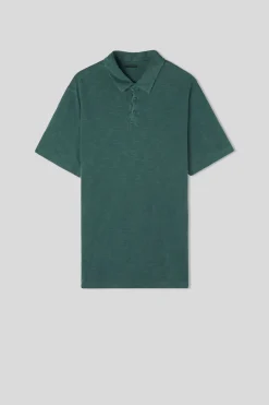 Polo de Manga Corta de Algodón Jaspeado Washed Collection