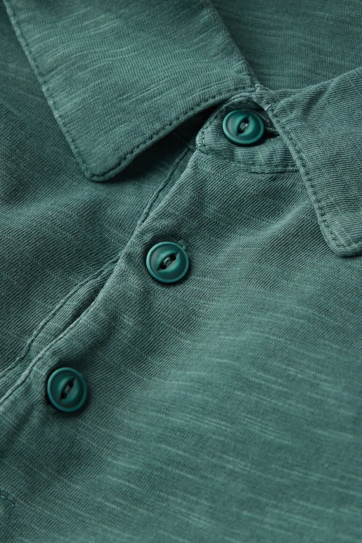 Polo de Manga Corta de Algodón Jaspeado Washed Collection