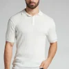 Polo de Manga Corta de Punto de Algodón de Canalé