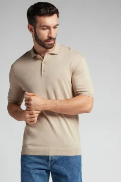 Polo de Manga Corta de Punto de Algodón