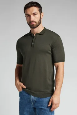Polo de Manga Corta de Punto de Algodón