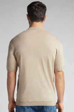 Polo de Manga Corta de Punto de Algodón