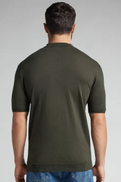 Polo de Manga Corta de Punto de Algodón