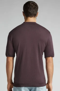 Polo de Manga Corta de Punto de Algodón