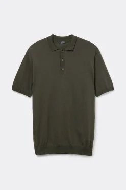 Polo de Manga Corta de Punto de Algodón