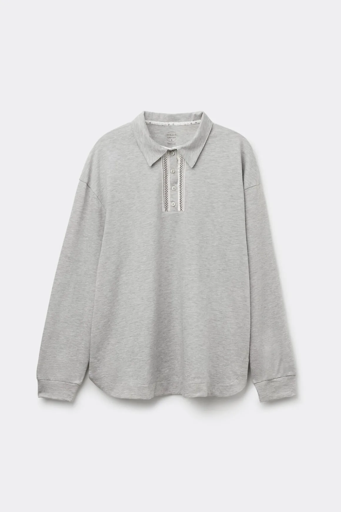 Polo de Manga Larga Algodón Superior Dusty Flower