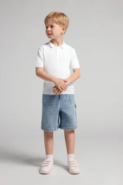 Polo Niño de Manga Corta de Punto de Algodón