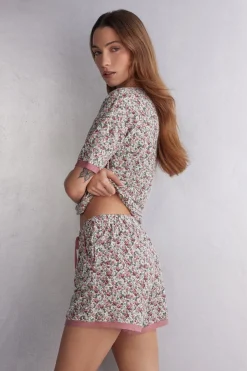 Shorts de Modal Floral Romance
