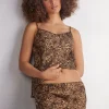 Shorts de Raso de Viscosa Estampado Animal Always Glamorous