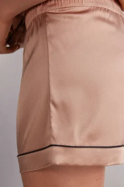 Shorts de Seda con Ribete