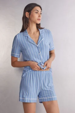 Shorts Modal Oxford Stripes