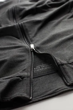 Sudadera con Cremallera de Seda y Modal