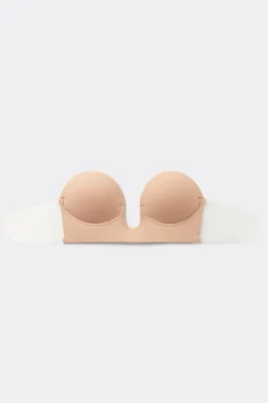 Sujetador Bandeau con Autosujeción y Escote Pronunciado