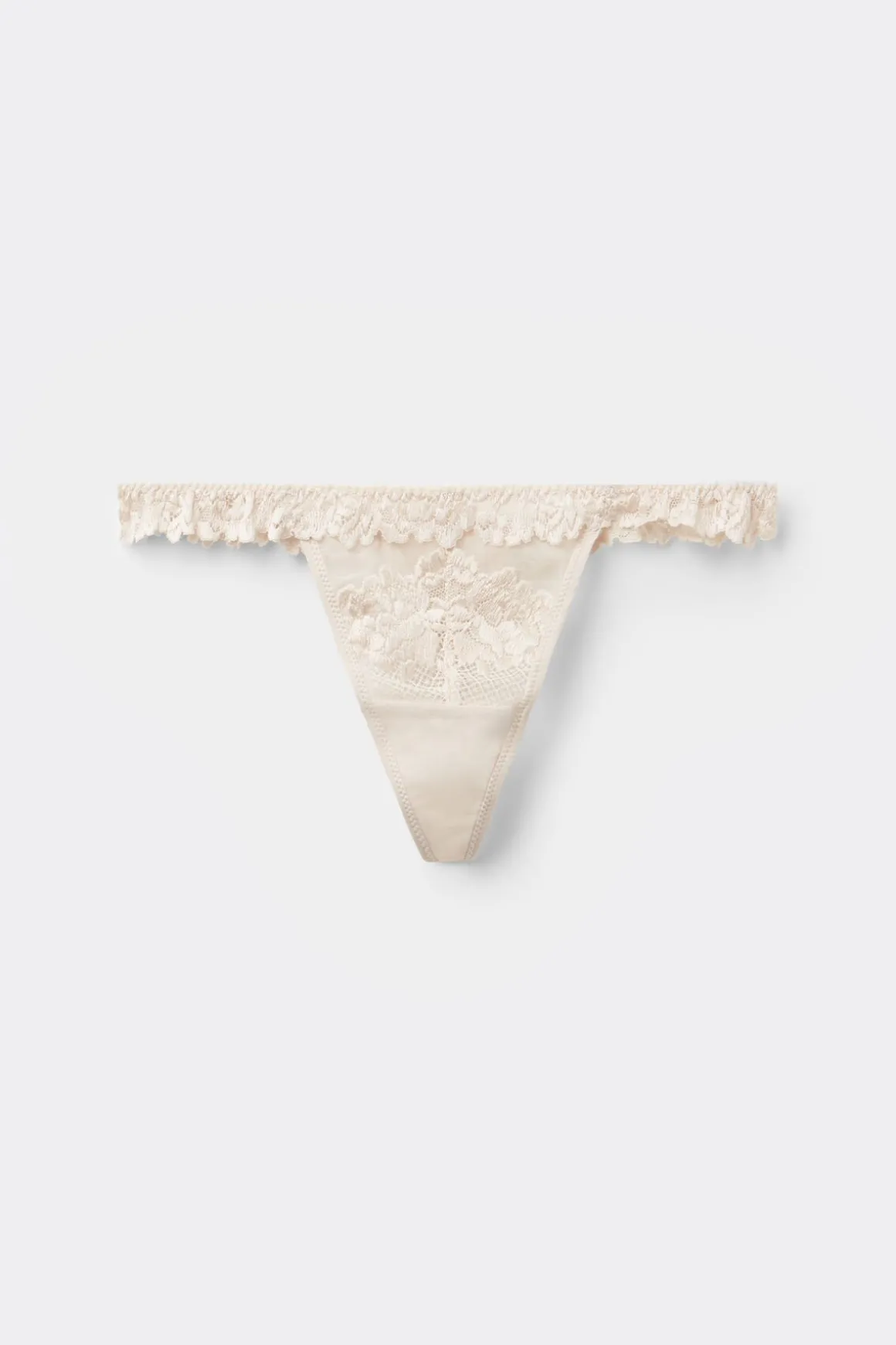 Tanga de hilo con volantes de encaje Pretty Flowers