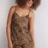 Top de Raso de Viscosa Estampado Animal Always Glamorous